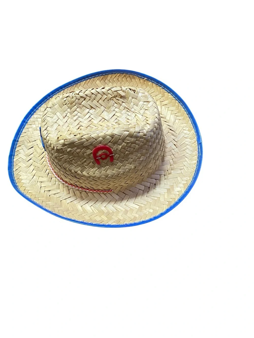 Straw Cowboy Hat with Blue Sheriff Star - Kids Toys